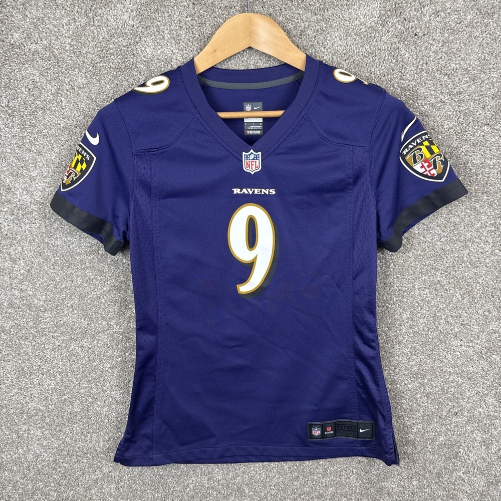 Nike Baltimore Ravens Justin Tucker 9 Purple NFL Jersey Womens Small 472936-566